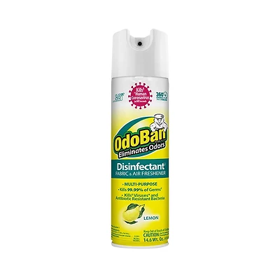 OdoBan Lemon Scented Fabric Disinfectant and Air Freshener, 14.6 oz