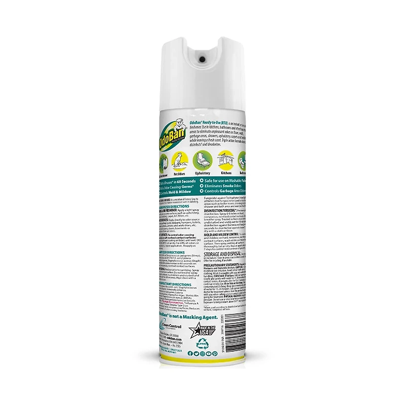 OdoBan Lemon Scented Fabric Disinfectant and Air Freshener, 14.6 oz