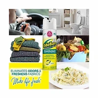 OdoBan Lemon Scented Fabric Disinfectant and Air Freshener, 14.6 oz