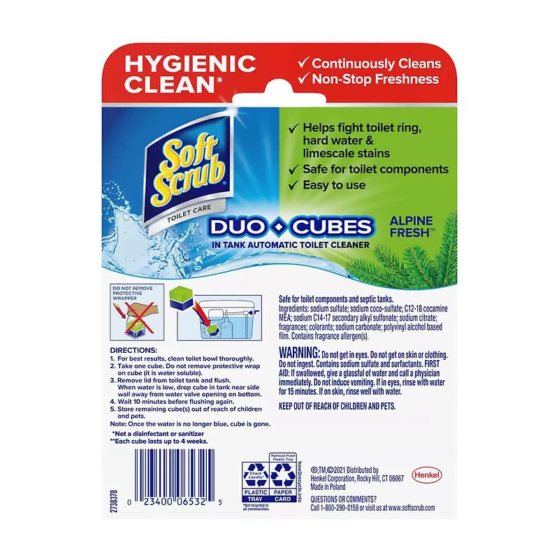 Soft Scrub Duo-Cubes In-Tank Toilet Cleaner - Alpine Fresh, 4 ct