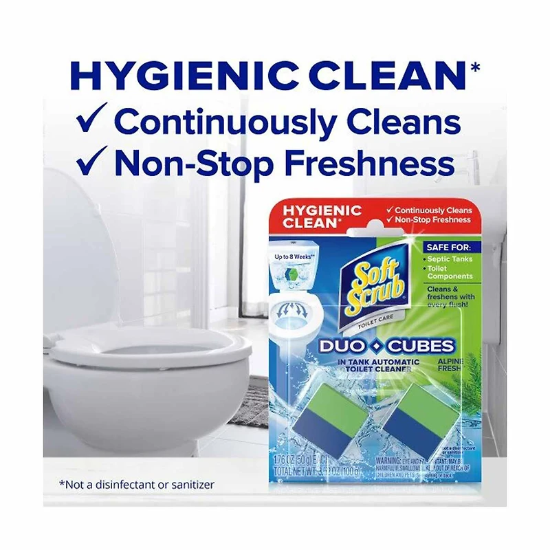 Soft Scrub Duo-Cubes In-Tank Toilet Cleaner - Alpine Fresh, 4 ct