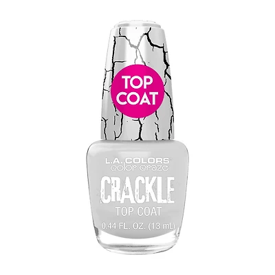 L.A. Colors Color Craze Top Coat Nail Polish, White Crackle, 0.44 fl oz