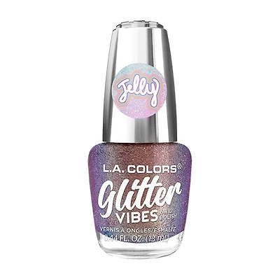 L.A. Colors Jelly Glitter Vibes Nail Polish, Queen, 0.44 fl oz