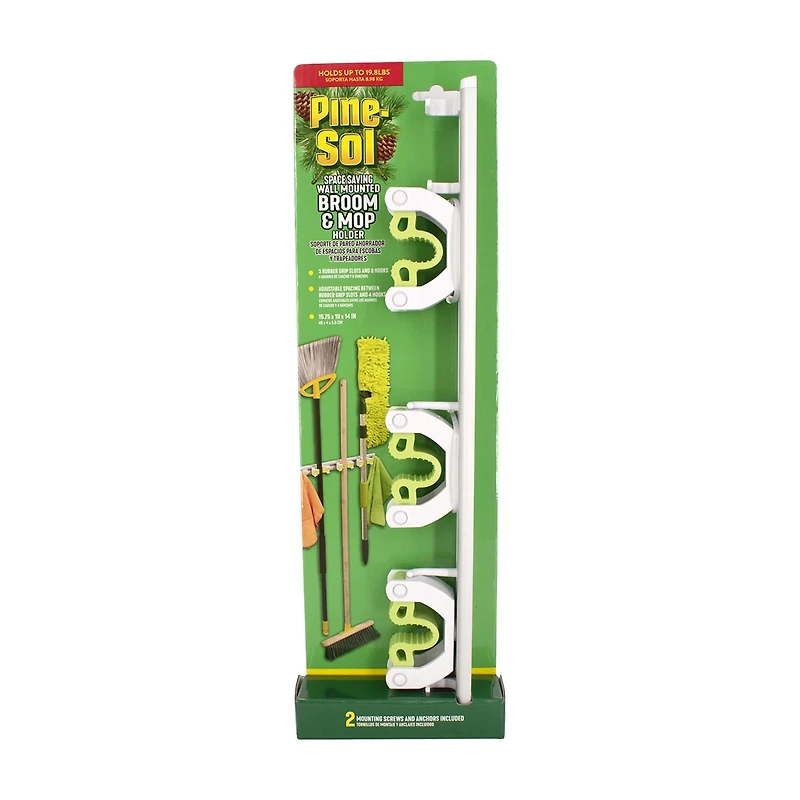 Pine-Sol Space Saving Mounted Broom and Mop Holder