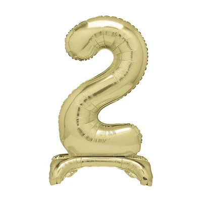 321 Party! Giant Foil Gold Number 2 Balloon Centerpiece, 20 in