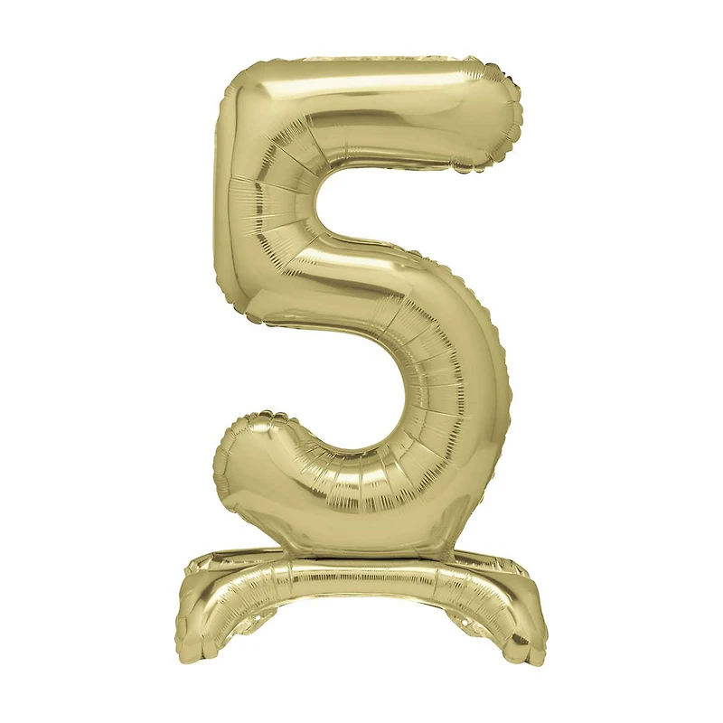 321 Party! 30 in Giant Foil Gold Number 5 Balloon Centerpiece