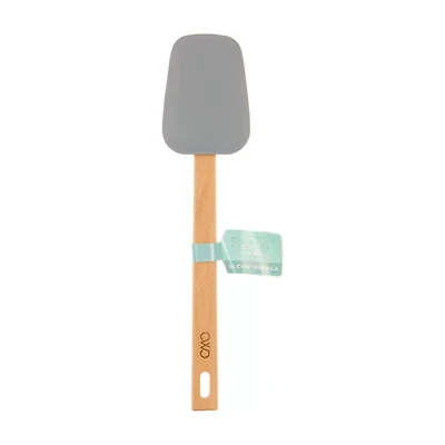 Social Chef Wood Gray Silicone Spoonula