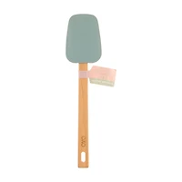 Social Chef Wood Gray Silicone Spoonula
