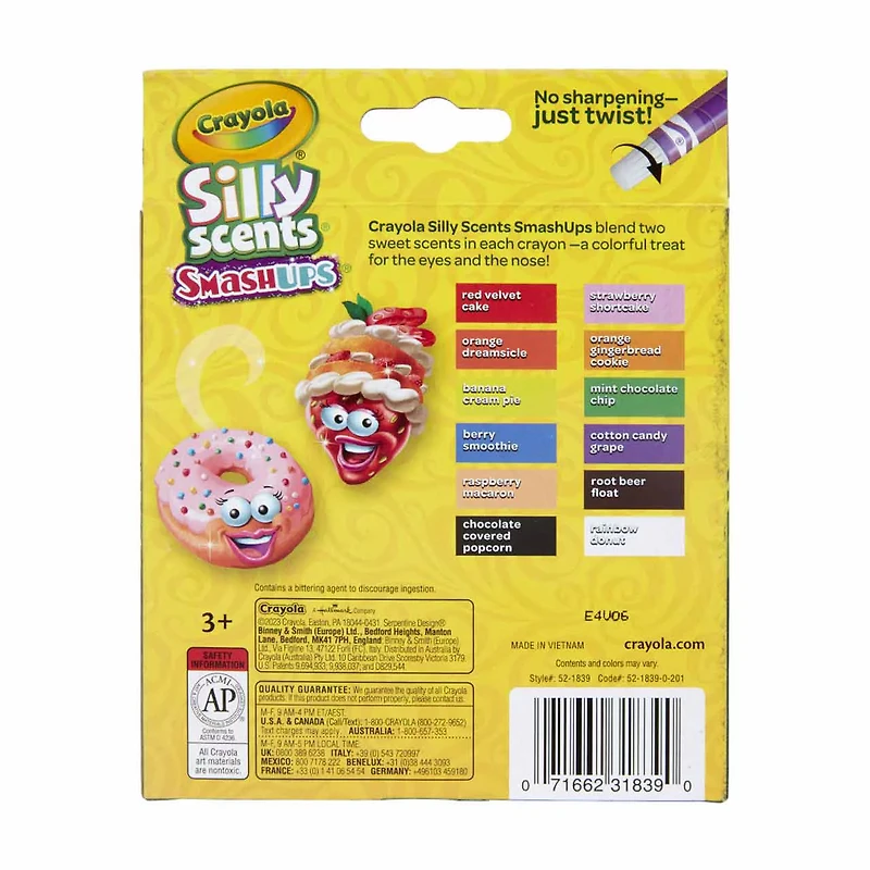 Crayola 12ct Silly Scent SmashUps Mini Twistable Crayons