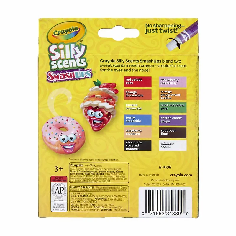 Crayola 12ct Silly Scent SmashUps Mini Twistable Crayons