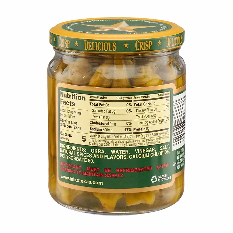 Talk O' Texas Crisp Okra Pickles, Mild Flavor
