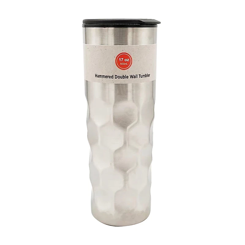 Hammered Double Wall Tumbler, Silver