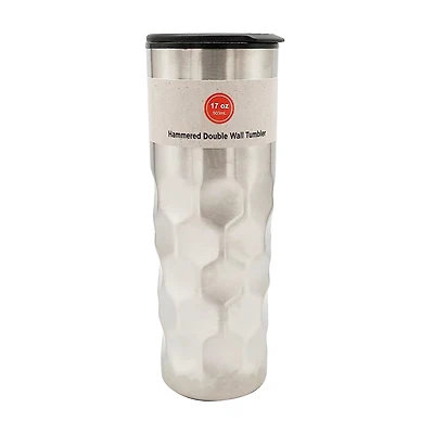 Hammered Double Wall Tumbler, Silver