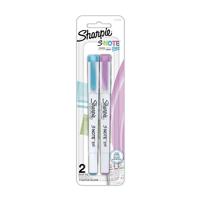 Sharpie S-Note Duo Dual-Ended Creative Markers, Part Highlighter, Part Art Marker, Assorted Colours, Fine and Chisel Tips, 2 Count