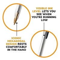 BIC Cristal Xtra Smooth Black Ballpoint Pens, Medium Point (1.0mm), 10-Count Pack, Extra Smooth and Reliable Ballpoint Pens