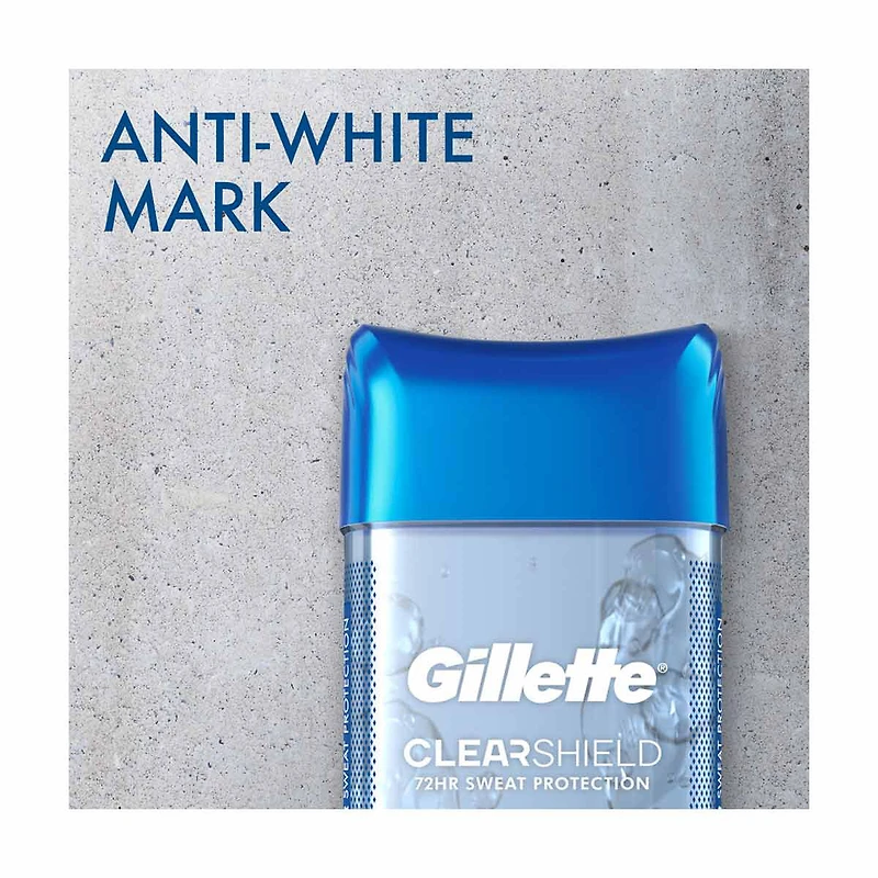 Gillette Clearshield Clear Gel Antiperspirant & Deodorant Stick, Power Rush
