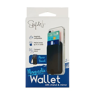 Magnetic Wallet With Stand & Mirror