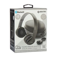 Sentry Foldable Bluetooth Headphones in Zipper Case