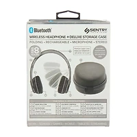Sentry Foldable Bluetooth Headphones in Zipper Case