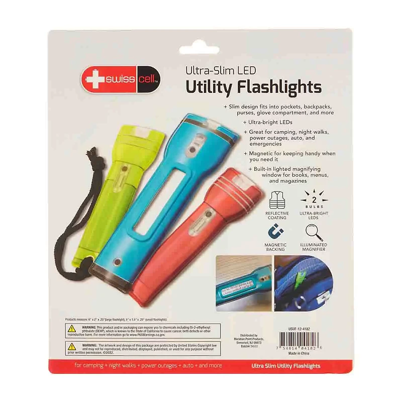 Swiss Cell Ultra-Slim LED Utility Flashlights