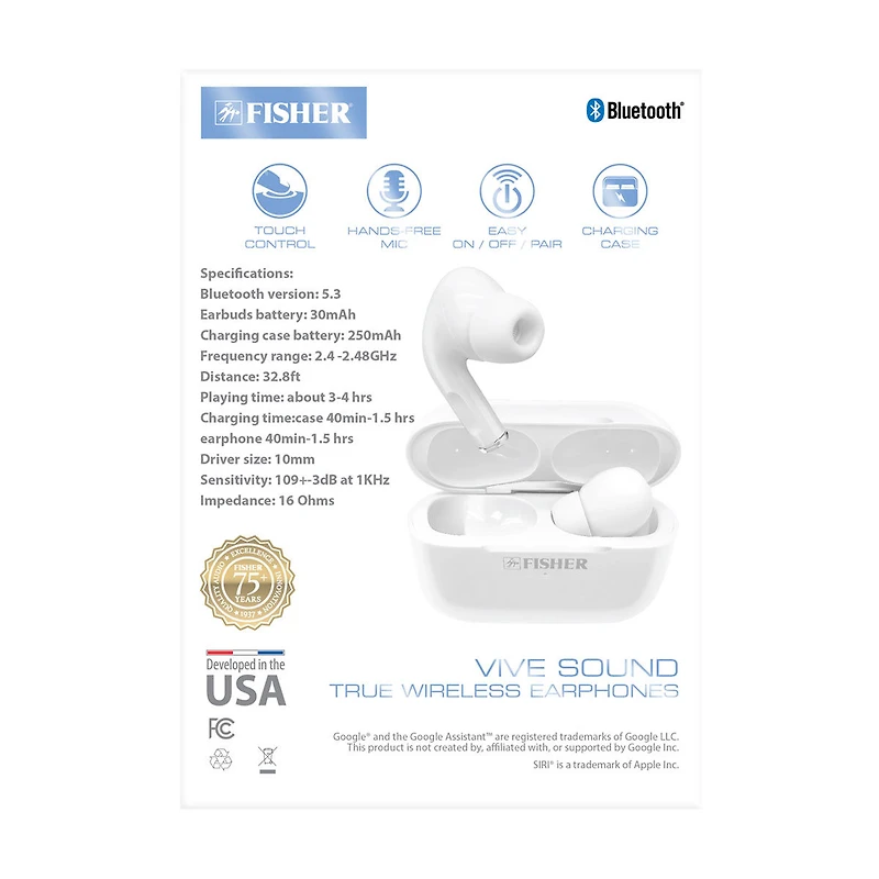 Fisher Cushion Tip True Wireless Earbuds