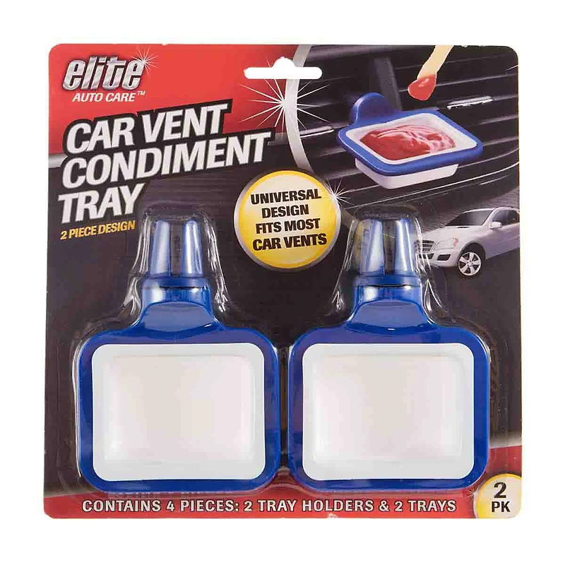 Elite Auto Car Vent Condiment Tray, Pack of 2