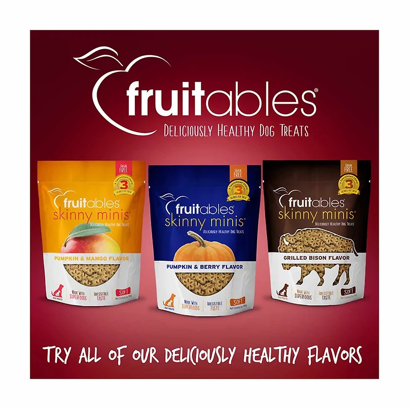 Fruitables Apple Bacon Flavor Skinny Minis Dog Treats, 5 oz