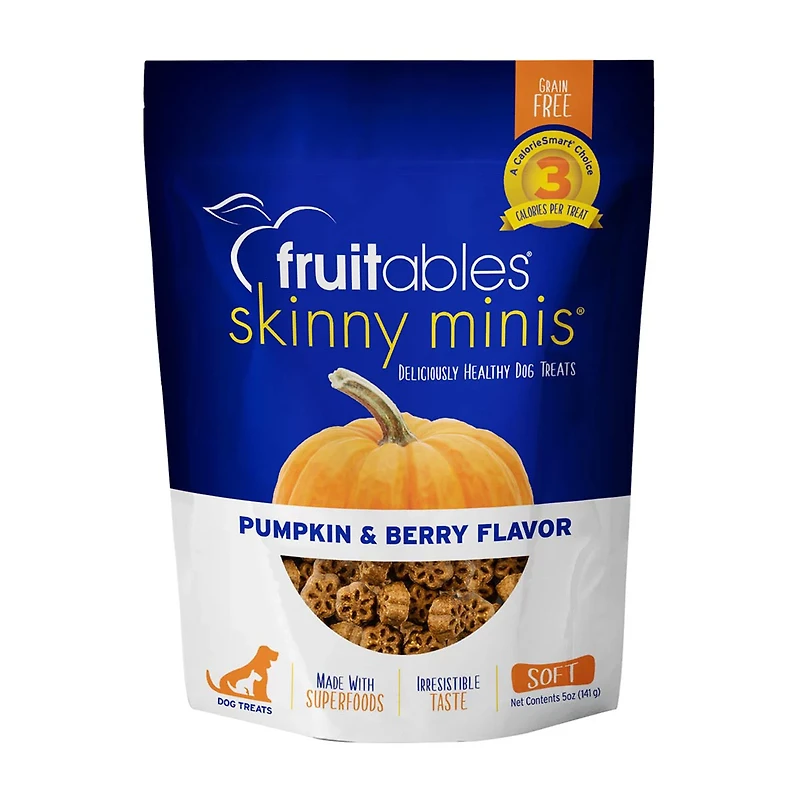 Fruitables Skinny Minis Dog Treats, Pumpkin and Berry Flavor, 5 oz
