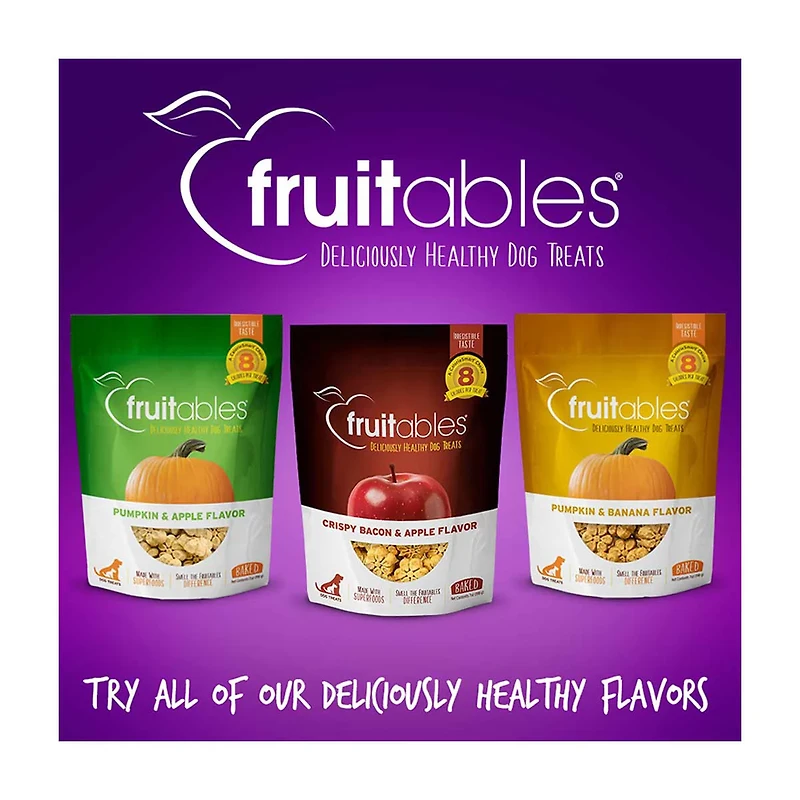 Fruitables Baked Pumpkin & Blueberry Flavor Dog Treats, 7 oz