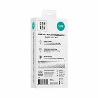 GENTEK USB-A to Lightning Phone Charger, Black, 10 ft