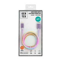GENTEK USB-A to Lightning Phone Charger, Rainbow, 10 ft