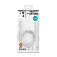 GENTEK USB-C to Lightning Phone Charger, White, 10 ft