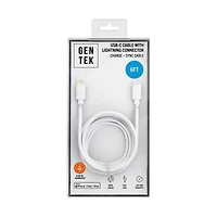 GENTEK USB-C to Lightning Phone Charger, Black, 6 ft