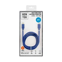 GENTEK USB-C to Lightning Phone Charger, Blue or Pink, 6 ft