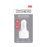 TekSquad Car Charger, 3 Port
