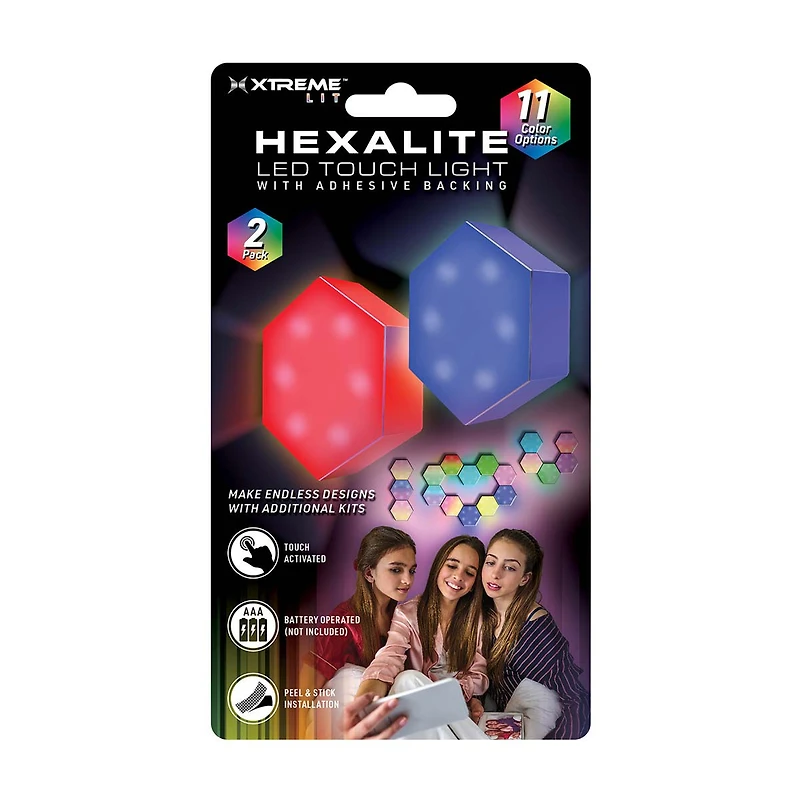 Xtreme Lit Hexalite LED Touch Lights, Pack of 2