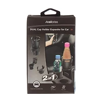 Acellories 2-in-1 Dual Cup Holder Expander for Car, Black