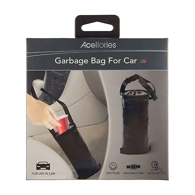 Acellories Garbage Bag for Car, Black