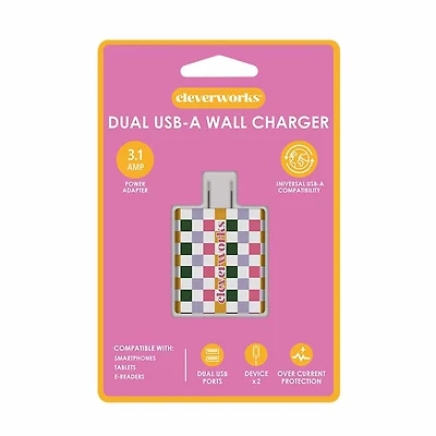 Cleverworks USB-A Wall Port, Checkered