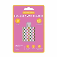 Cleverworks USB-A Wall Port, Checkered