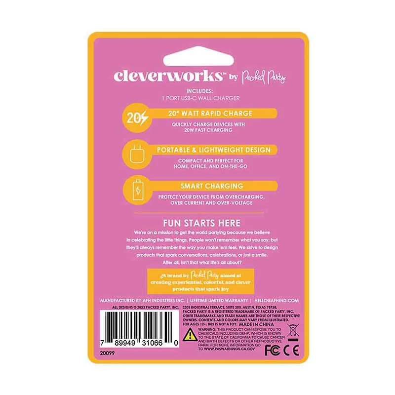 Cleverworks USB-C Wall Port, Checkered