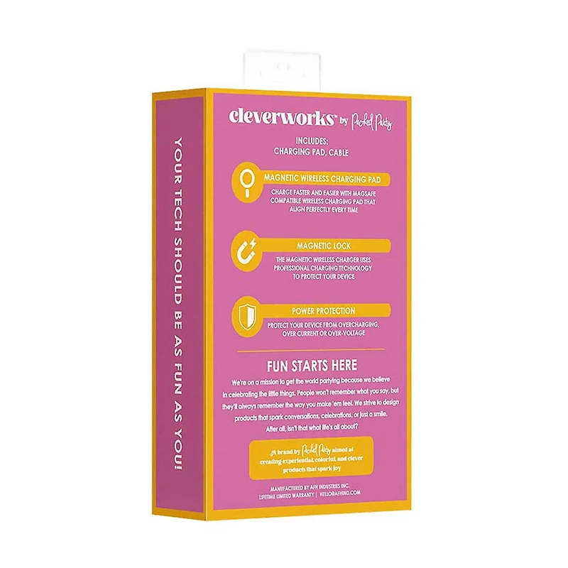 Cleverworks Fast Magnetic Wireless Charger, 6 ft