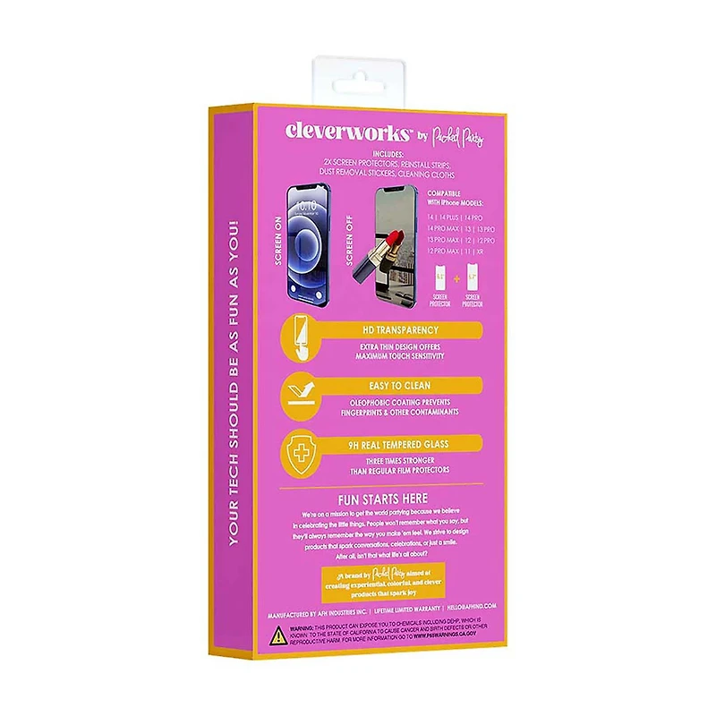 Cleverworks Phone Screen, Mirrored, 2 ct