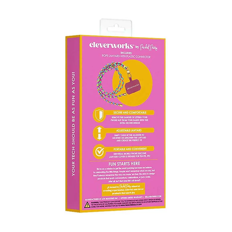 Cleverworks Universal Phone Lanyard, Tricolor