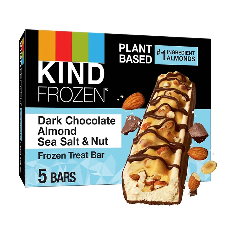 KIND FROZEN Dark Chocolate Almond Sea Salt & Nut Treat Bars (Pack of 5)