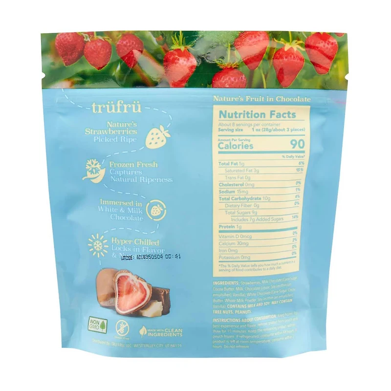 Trufru Strawberry, Milk Chocolate, 8 oz