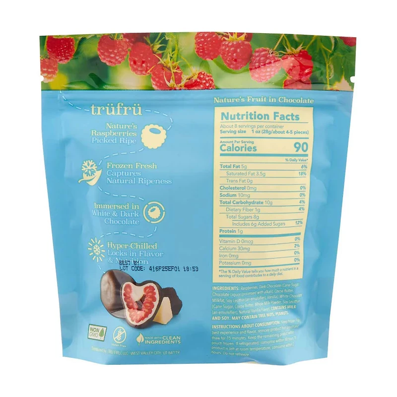 Trufru Raspberry, Dark Chocolate, 8 oz