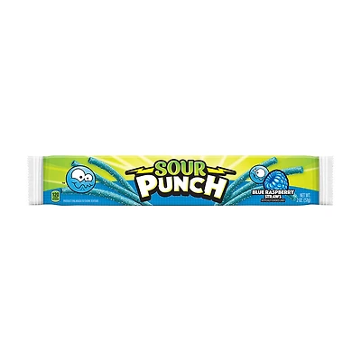 Sour Punch Blue Raspberry Candy Straws, 2 oz
