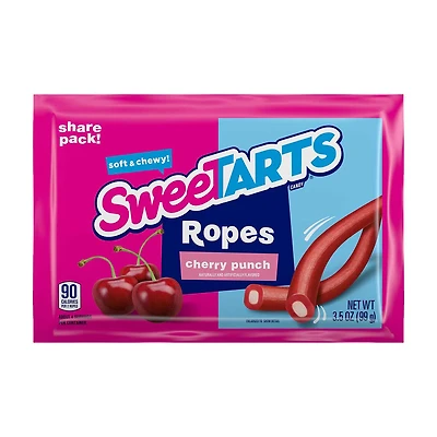 SweeTARTS Soft & Chewy Candy Ropes, Cherry Punch, 3.5 oz