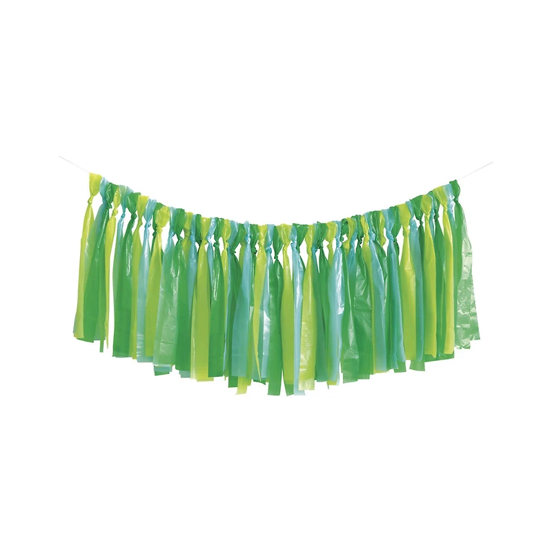 Blue & Green Plastic Fringe Photo Booth Backdrop